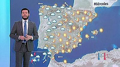 Alerta naranja por lluvias en Canarias y cielo cada vez más despejado en la Península