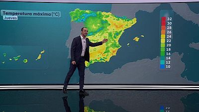 Ascensos notables de temperaturas máximas en el suroeste peninsular