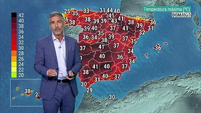 Aumento de las temperaturas máximas en la mitad norte peninsular y zonas altas de Canarias