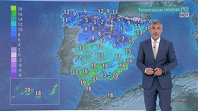 Aumento notable de las temperaturas máximas en el centro norte peninsular, cordillera Cantábrica, Pirineos y entorno de la Ibérica