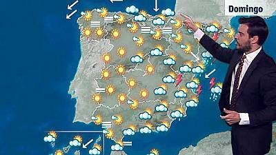 Chubascos en el este descenso de las temperaturas en sureste y Baleares