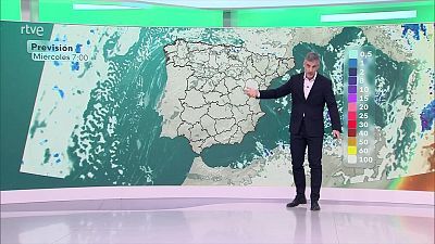 Chubascos localmente fuertes y con tormenta en Baleares, mitad norte de la fachada oriental peninsular, entorno del medio-bajo Ebro y Andalucía