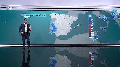 Chubascos ocasionalmente fuertes en el tercio suroccidental peninsular