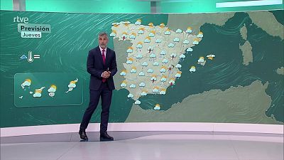 Chubascos y tormentas localmente fuertes en el este de la meseta sur