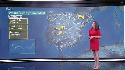 Chubascos y tormentas localmente fuertes en Girona a primeras horas. Precipitaciones y tormentas localmente fuertes o persistentes en el noroeste peninsular y oeste del sistema central