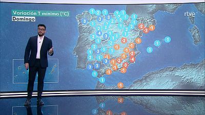 Chubascos y tormentas localmente fuertes en zonas del centro y nordeste, incluso muy fuertes en Soria, Guadalajara, Ibérica norte y norte de Tarragona