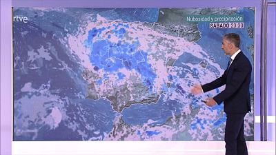 Chubascos y tormentas localmente fuertes o persistentes en el entorno del sistema Central, meseta Sur, oeste de la meseta Norte y en la mitad norte de la Comunidad Valenciana