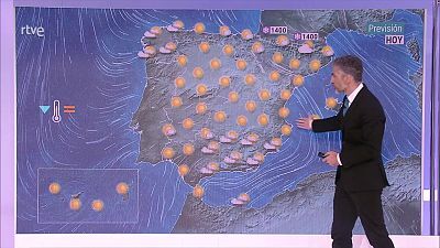 Cielos nubosos al principio en el extremo norte peninsular, con algunas precipitaciones