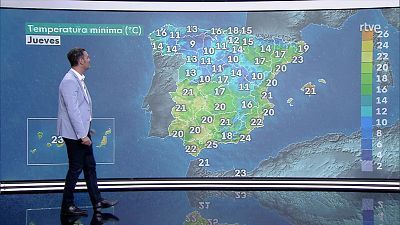 Descenso casi generalizado de las temperaturas, siendo notable el de las máximas en la Ibérica y pirineos