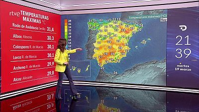 En la Península y Baleares se espera que las temperaturas máximas desciendan