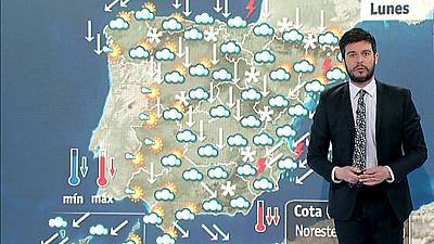 Fuertes lluvias en el Cantábrico y en Levante, y bajada notable de temperaturas en toda la península