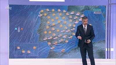 Heladas en zonas llanas de la meseta Norte, norte de Aragón y de Cataluña y este de la meseta Sur, en general débiles, aunque serán más intensas en el este de la meseta Norte