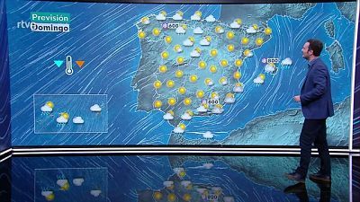 Heladas generalizadas en el interior peninsular, más intensas en zonas altas. Nevadas en áreas del norte peninsular y en la sierra de Tramontana en Mallorca