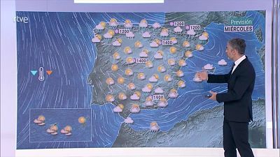 Intervalos de viento fuerte en el Cantábrico, bajo Ebro, Baleares y Alborán