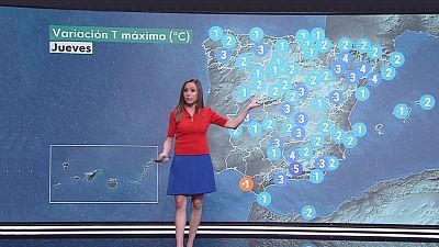 Intervalos de viento fuerte en la costa noroeste de Galicia, valle del Ebro, Pirineos, Ampurdán, Menorca y Canarias