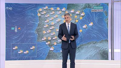 Intervalos fuertes o rachas muy fuertes, de tramontana en Ampurdán y norte de Baleares, y del este en litorales del norte de Galicia y en el Estrecho