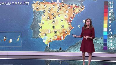 Las máximas aumentan en la vertiente atlántica y litorales mediterráneos, descensos en Pirineos y sureste interior