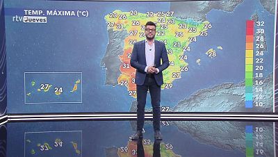 Las máximas aumentarán de forma casi generalizada, más en interiores de la Península y en Baleares