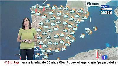 Lluvias con tormentas en la mitad occidental del país y en Canarias