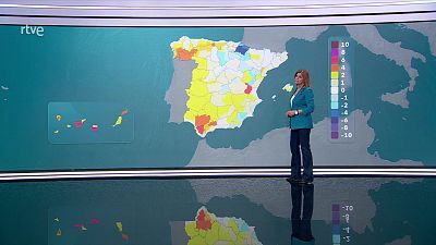 Máximas en descenso en el entorno cantábrico, alto Ebro, Valencia y en puntos de Alborán