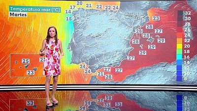 Máximas en descenso en el tercio noroeste y área mediterránea oriental peninsular