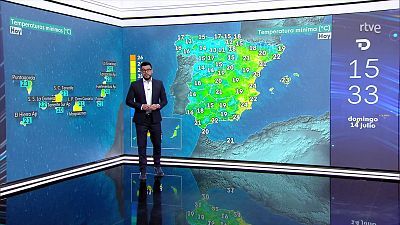 Máximas por encima de 36 grados en el nordeste peninsular, interiores del sudeste y sures de las islas Canarias centrales