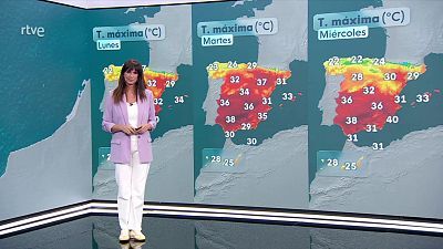 Máximas superiores a 36 grados en sudeste, bajo Ebro, Mallorca, Guadalquivir y Guadalhorce, 38 en el Segura