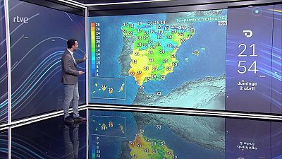 Nevadas en Pirineos. Intervalos de viento fuerte en el tercio noreste peninsular y Baleares