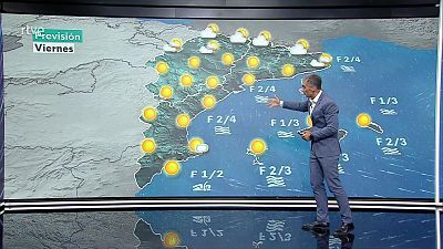 Nubosidad de evolución en el interior de Levante y del sureste peninsular, con posibilidad de algún chubasco o tormenta en general débil