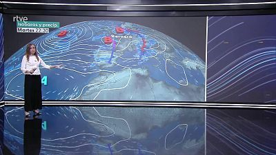 Posibles chubascos localmente fuertes en zonas del oeste de Andalucía. Intervalos de viento fuerte en el Cantábrico y Mediterráneo