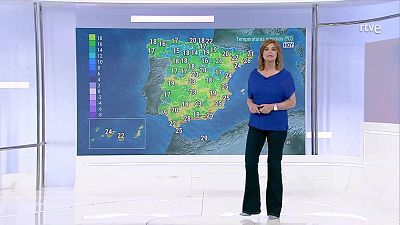 Posibles tormentas en la mitad noreste, más probables y localmente fuertes en Pirineos, interior de Cataluña e Ibérica sur