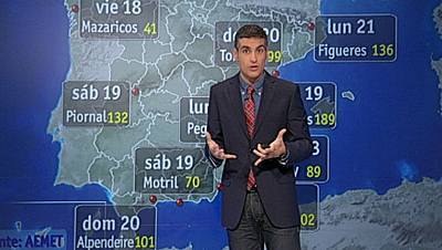 Precipitaciones fuertes en Melilla y cielos nubosos en el Sureste