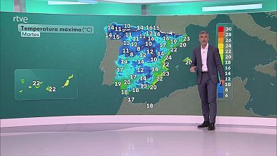 Precipitaciones localmente fuertes en Baleares, nordeste peninsular y litoral atlántico gallego