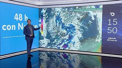 Precipitaciones localmente fuertes o persistentes en el oeste de Galicia y del Sistema Central y en Andalucía