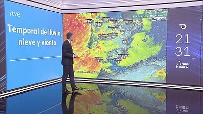 Precipitaciones localmente fuertes o persistentes en el oeste de Galicia y del sistema Central