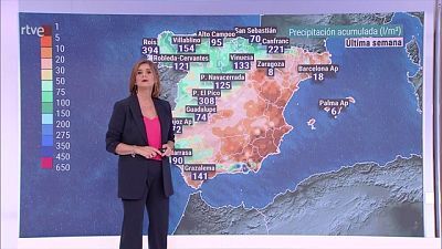 Precipitaciones localmente fuertes o persistentes en el oeste y norte de Galicia, Pirineo central y suroeste peninsular