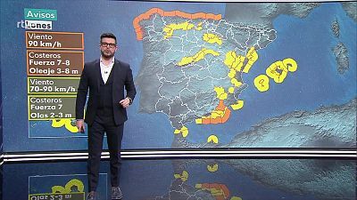 Precipitaciones localmente fuertes o persistentes en Galicia, noroeste de Castilla y León y Pirineo occidental