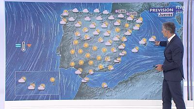 Precipitaciones persistentes en el Cantábrico oriental, fuertes en Cataluña, Baleares y Valencia