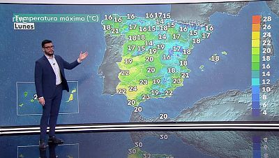 Probabilidad de bancos de niebla matinales en montañas del norte y sur, así como en la Meseta y probabilidad de calima en Baleares