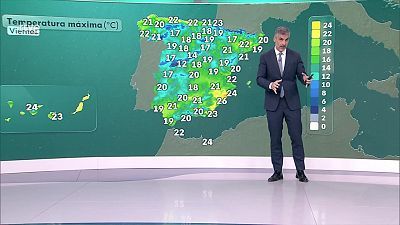 Probabilidad de precipitaciones fuertes en el oeste y cumbres de las islas occidentales de Canarias