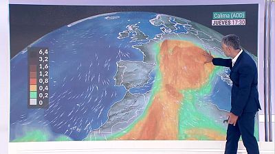 Probabilidad de precipitaciones localmente fuertes acompañadas de tormenta, sin descartar que sean persistentes, en el área cantábrica occidental y nordeste de Galicia