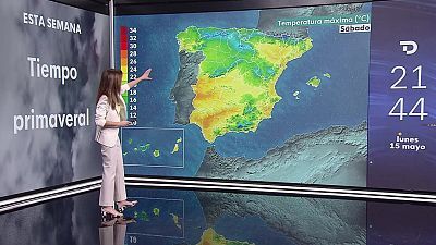 Temperaturas diurnas en descenso en amplias zonas de la mitad norte peninsular, y en ascenso en el sur y área mediterránea