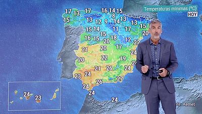 Temperaturas elevadas en el suroeste y centro peninsular y Canarias