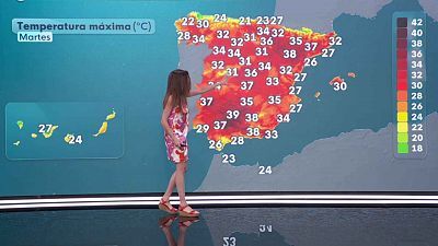 Temperaturas elevadas en la mitad sur peninsular, meseta Norte y zonas del nordeste y noroeste