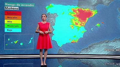 Temperaturas elevadas en zonas del centro, medio Ebro y depresiones del nordeste.