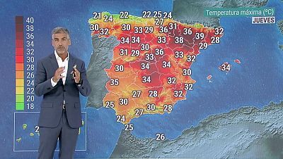 Temperaturas elevadas en zonas del centro, sur y valle del Ebro