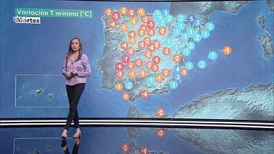 Temperaturas máximas en ascenso en el norte de Galicia, área cantábrica y sistemas Central e Ibérico, y en descenso en Canarias y el litoral mediterráneo peninsular