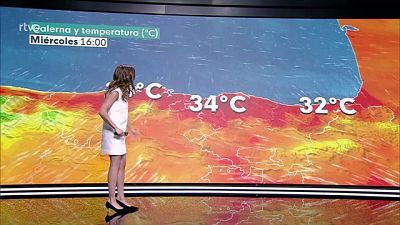 Temperaturas máximas en ascenso salvo en la zona de Levante, Baleares y Canarias