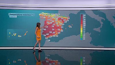 Temperaturas máximas por encima de 34-36 grados en Extremadura y Andalucía atlántica