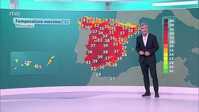 Temperaturas máximas significativamente elevadas en la mayor parte de la vertiente atlántica, bajo Segura y depresiones del nordeste